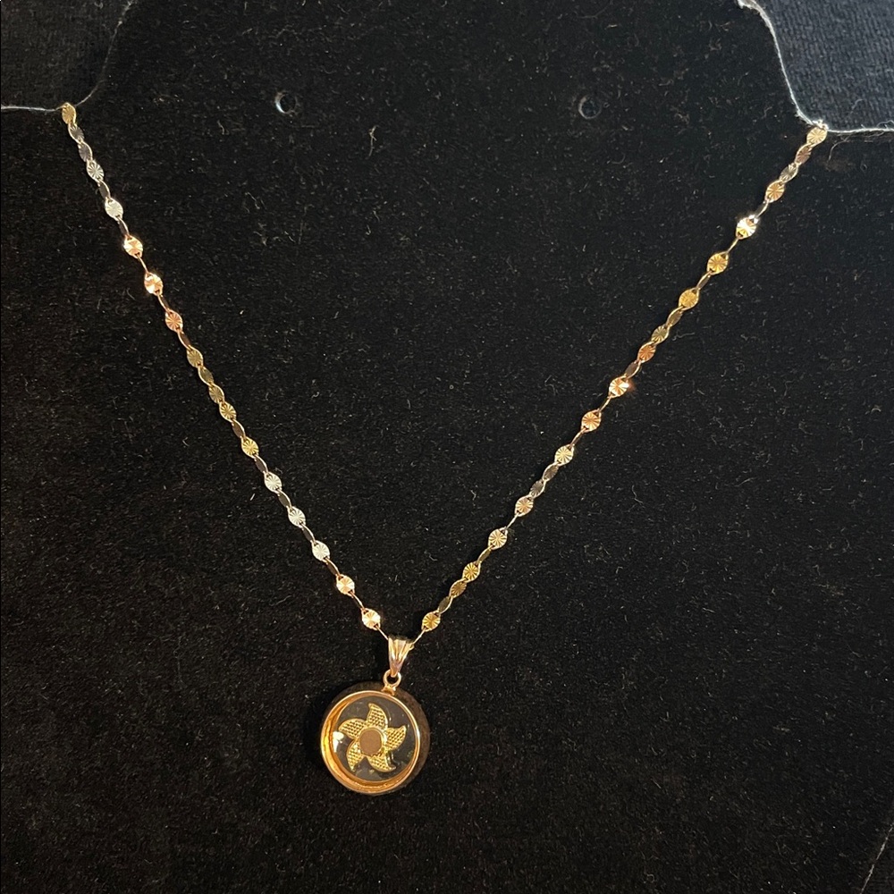 925 silver chain with three-tone gold plated finish